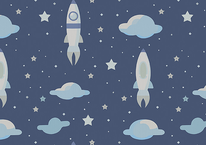 Blast Off, Celestial Blue - Made to Measure Curtains - Image 8